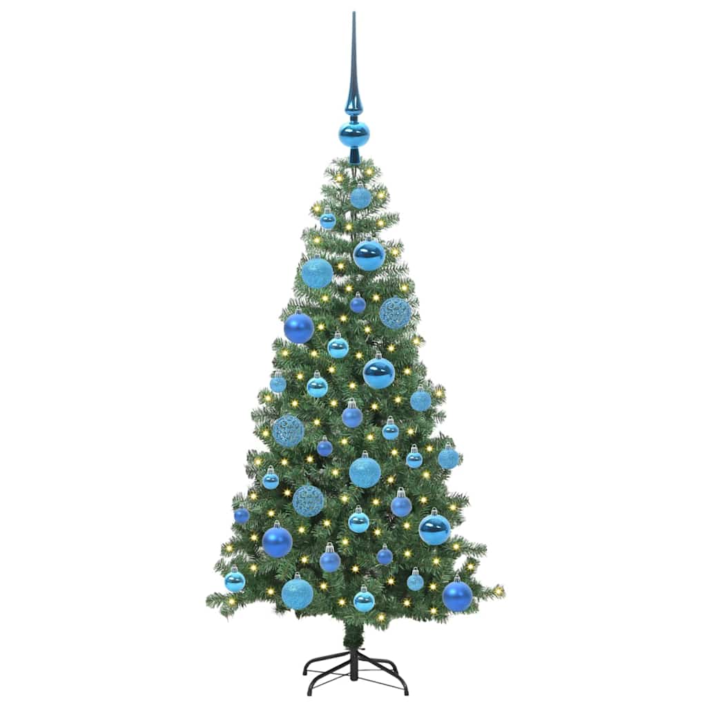 Juletræ med 150 LED'er med stativ Grøn 120 cm PVC
