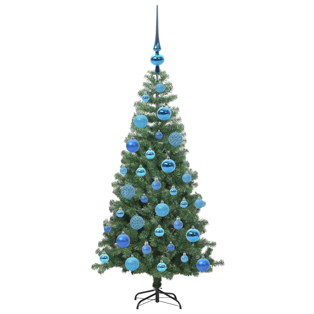 Juletræ med 150 LED'er med stativ Grøn 120 cm PVC
