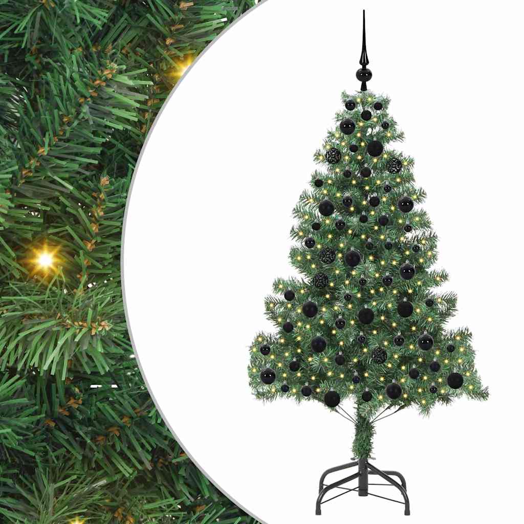 Juletræ med 300 LED'er med stativ Grøn 180 cm PVC