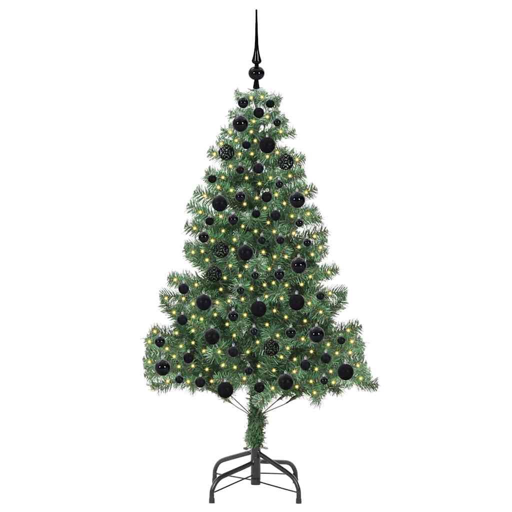 Juletræ med 300 LED'er med stativ Grøn 180 cm PVC