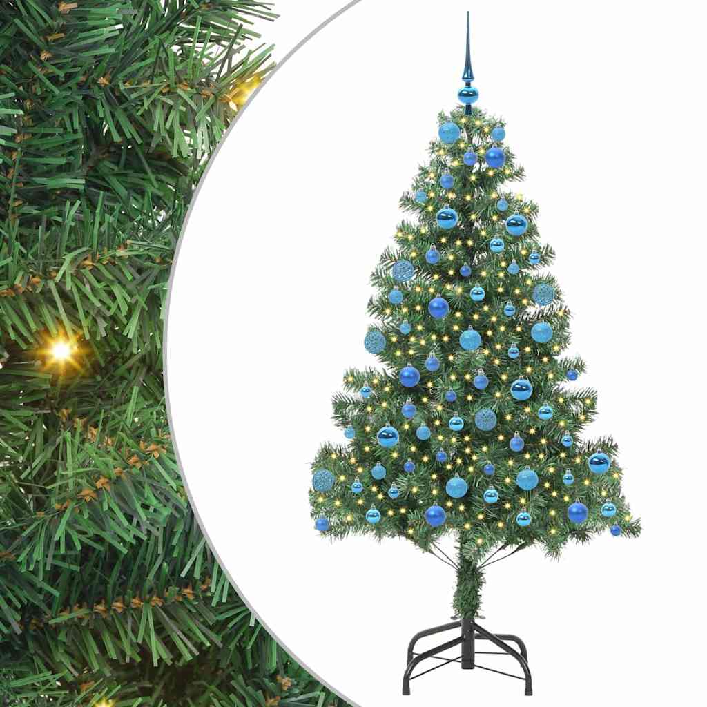 Juletræ med 300 LED'er med stativ Grøn 180 cm PVC