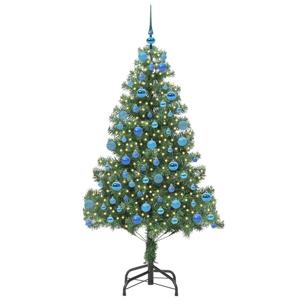 Juletræ med 300 LED'er med stativ Grøn 180 cm PVC