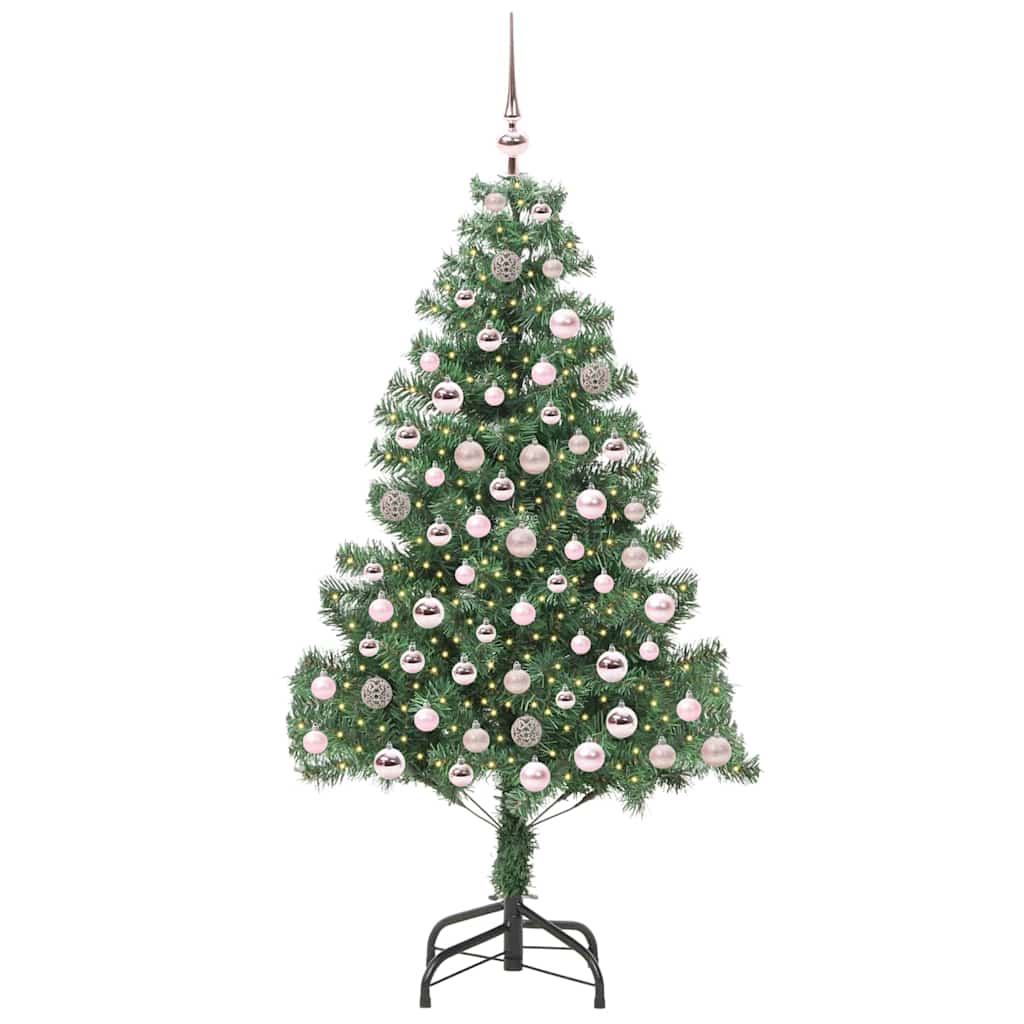 Juletræ med 300 LED'er med stativ Grøn 210 cm PVC