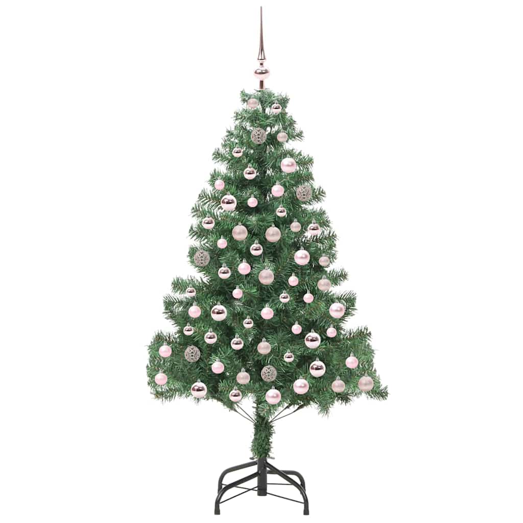 Juletræ med 300 LED'er med stativ Grøn 210 cm PVC
