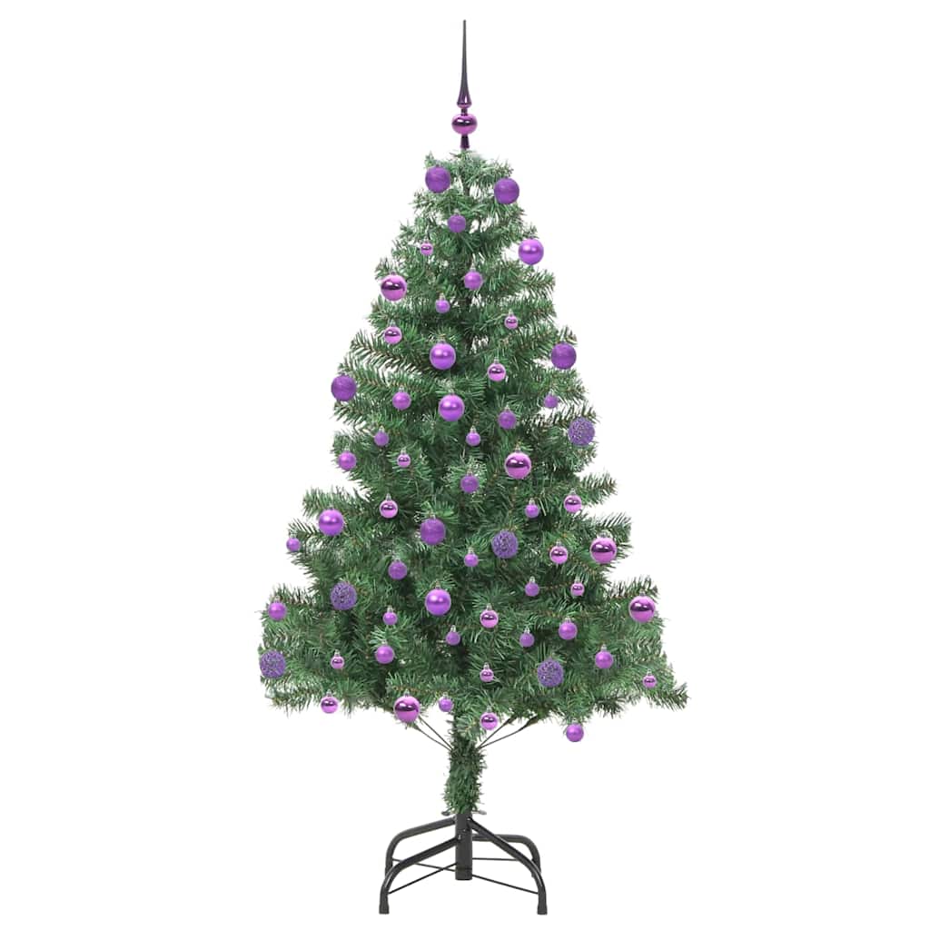 Juletræ med 300 LED'er med stativ Grøn 210 cm PVC
