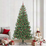 Juletræ med 300 LED'er med stativ Grøn 240 cm PVC