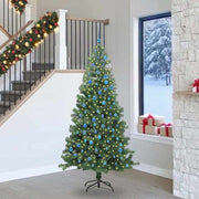 Juletræ med 300 LED'er med stativ Grøn 240 cm PVC
