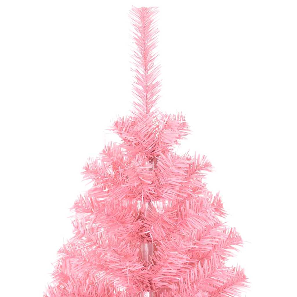 Juletræ med 150 LED'er med stativ Lyserød 150 cm PVC