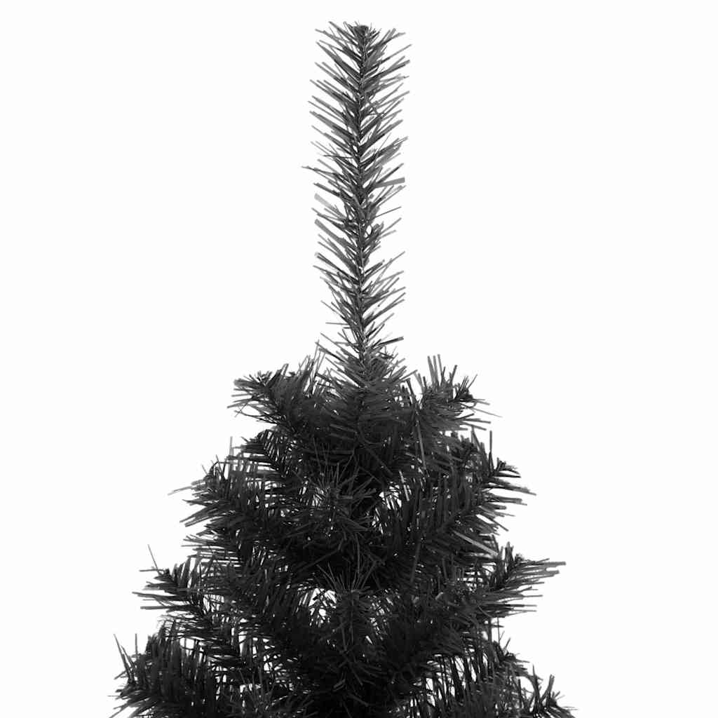 Juletræ med 150 LED'er med stativ Sort 120 cm PVC