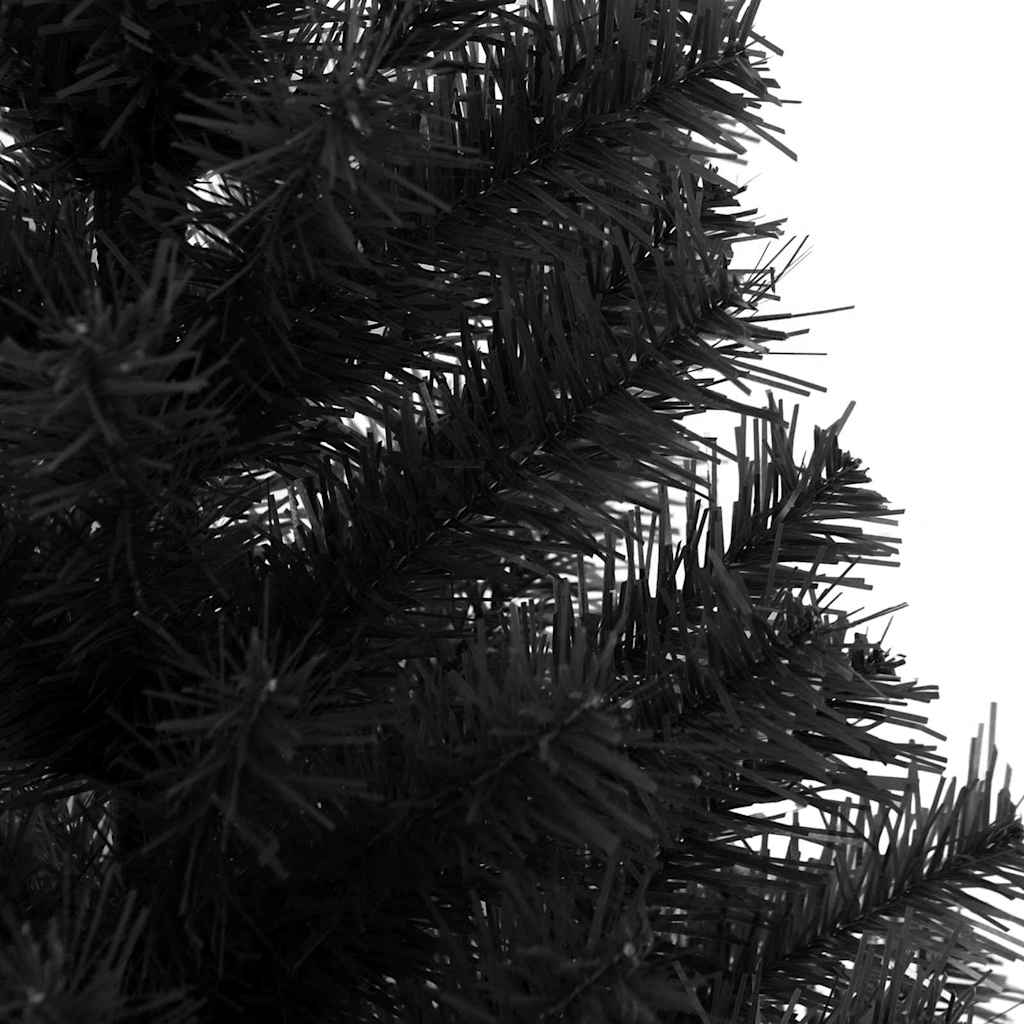 Juletræ med 150 LED'er med stativ Sort 120 cm PVC