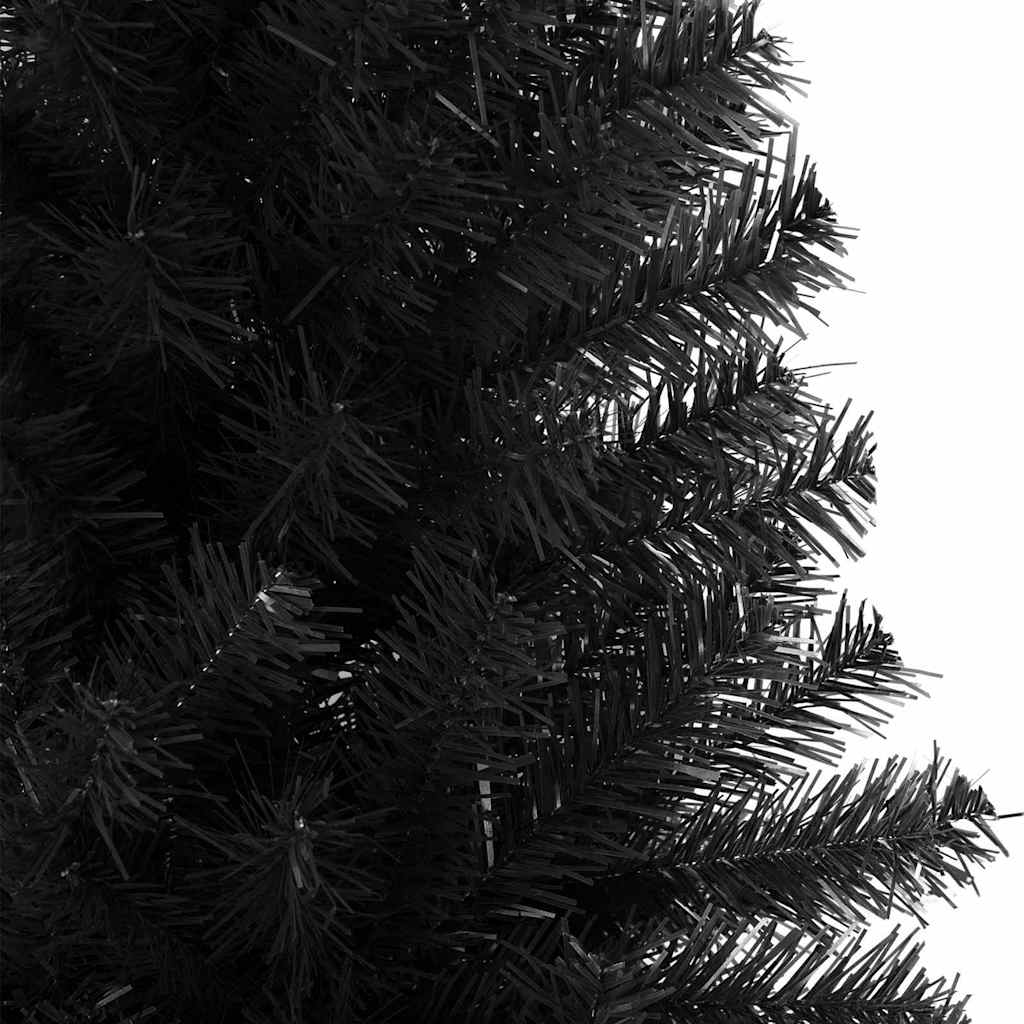 Juletræ med 300 LED'er med stativ Sort 180 cm PVC