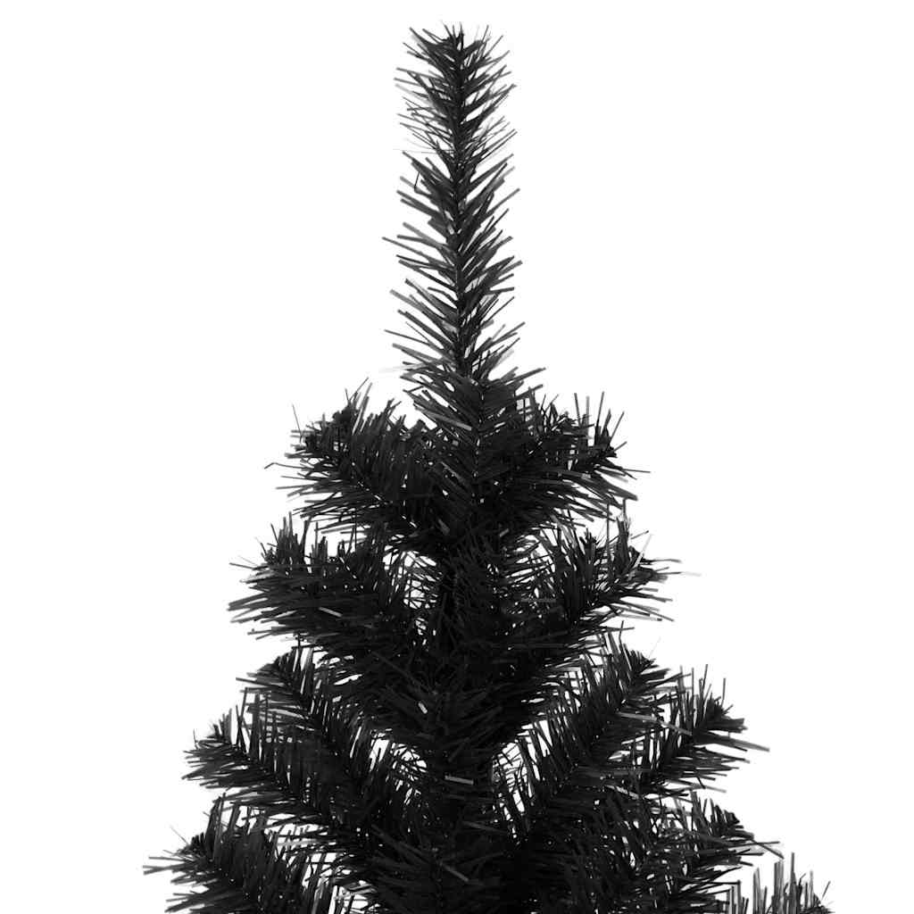 Juletræ med 300 LED'er med stativ Sort 180 cm PVC