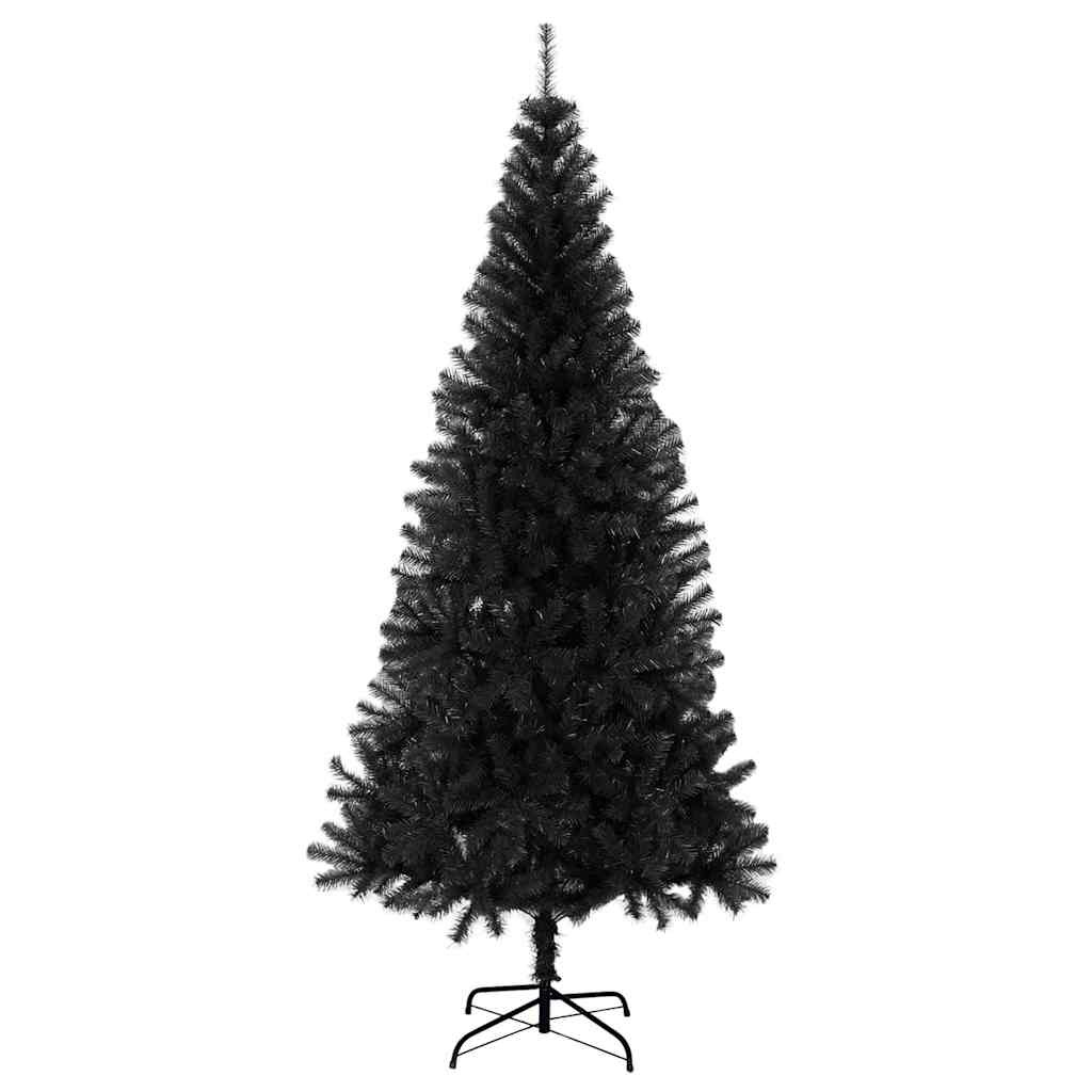 Juletræ med 300 LED'er med stativ Sort 180 cm PVC