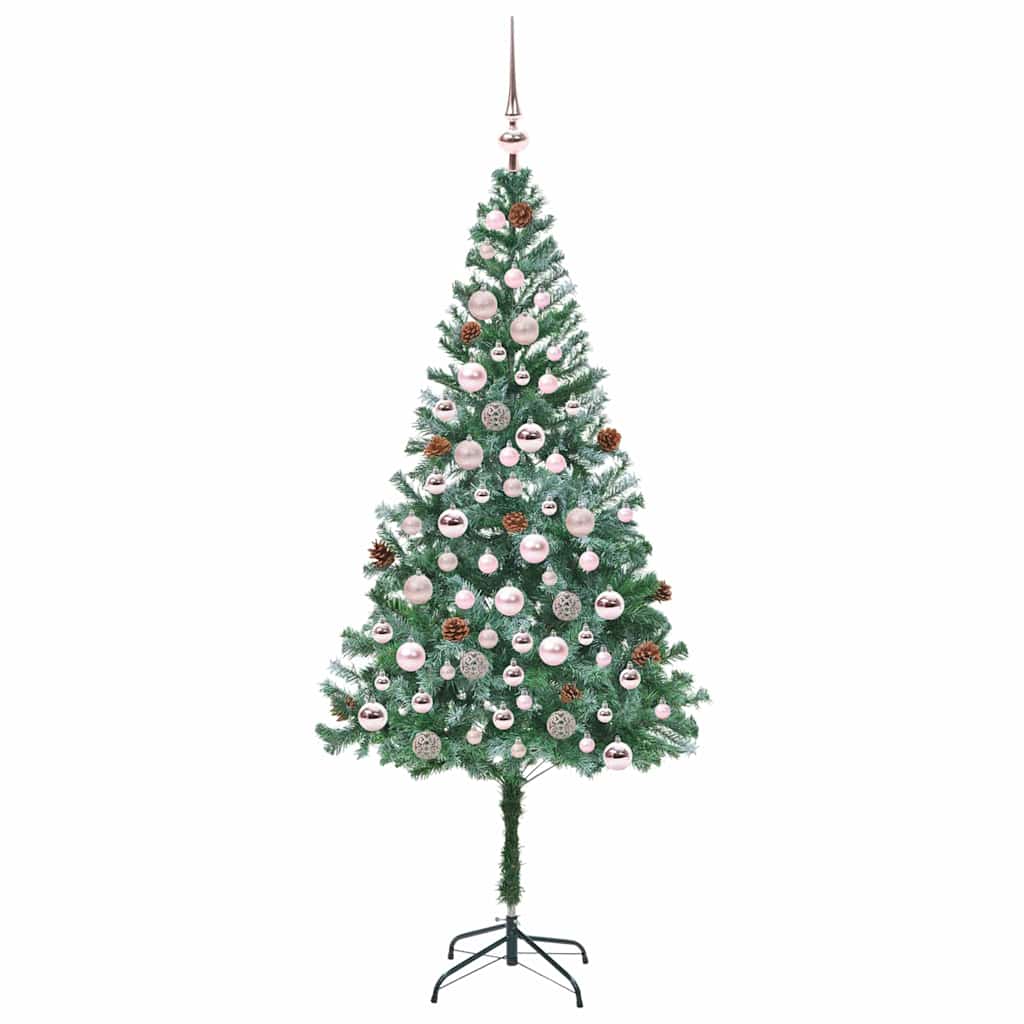 Kunstigt juletræ med 300 LED'er Grøn 180 cm PVC og Stål