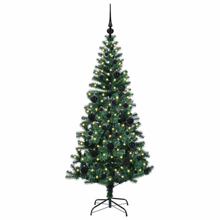 Kunstig Forbelyst Juletræ med stativ Grøn 150 cm PVC og metal