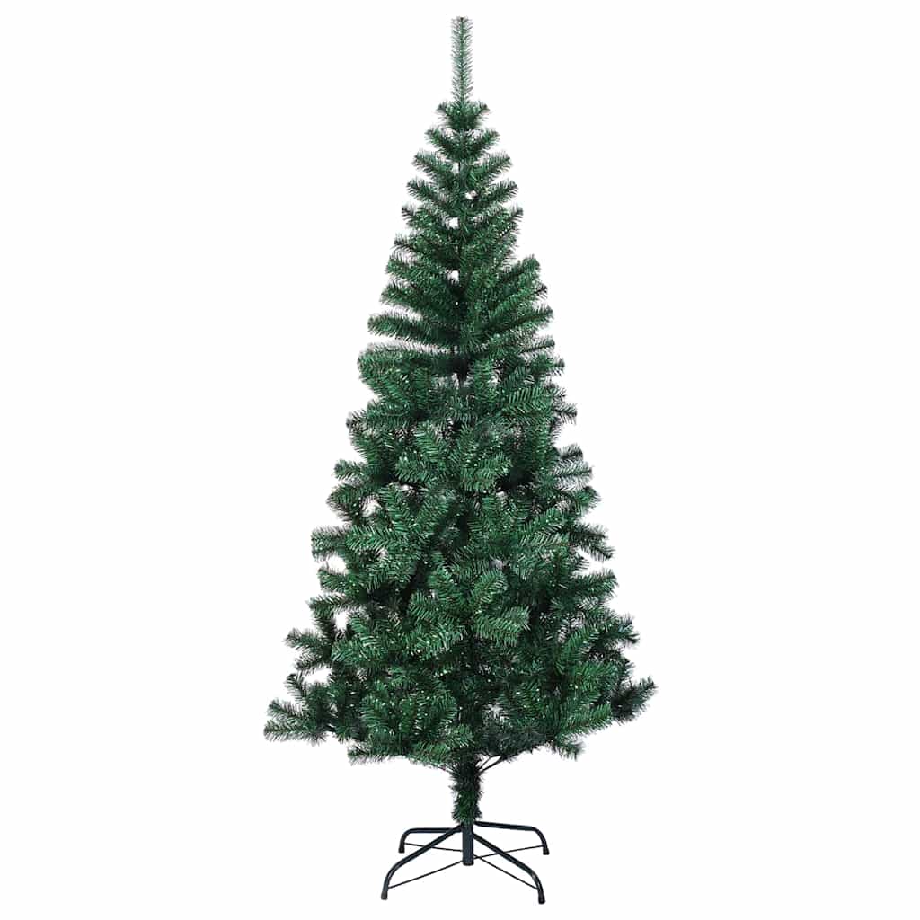 Kunstig Forbelyst Juletræ med stativ Grøn 210 cm PVC og metal