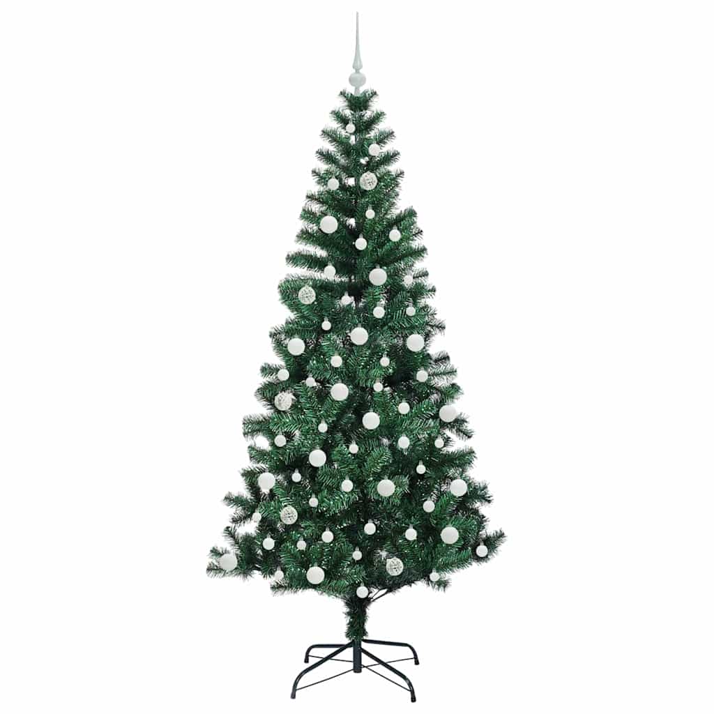 Kunstig Forbelyst Juletræ med stativ Grøn 210 cm PVC og metal