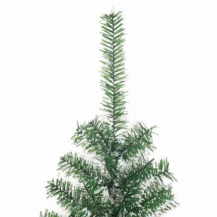 Kunstigt Juletræ Snebelagt med LED Lys Grøn og Hvid 180 cm