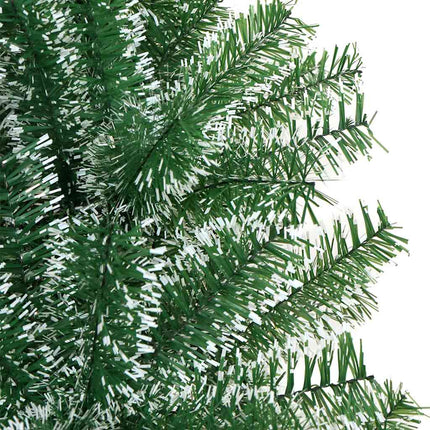 Kunstigt Juletræ Snebelagt med LED Lys Grøn og Hvid 180 cm