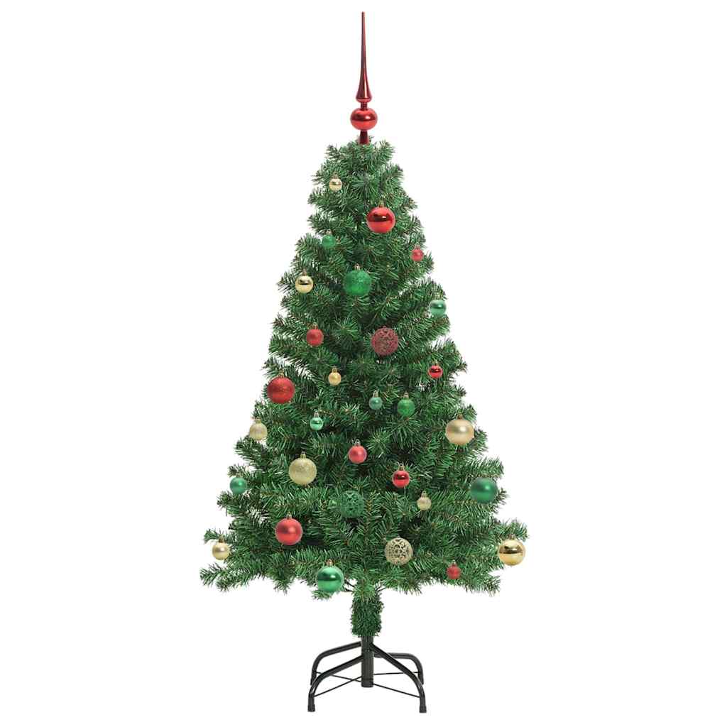 Kunstigt juletræ med stativ Grøn 150 cm PVC og Stål og Plastik