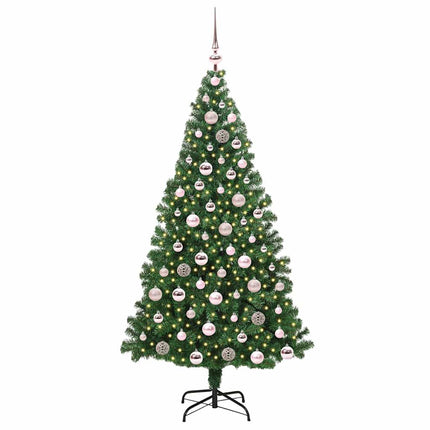 Kunstigt juletræ med stativ Grøn 180 cm PVC og Stål og Plastik