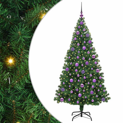 Kunstigt juletræ med stativ Grøn 180 cm PVC og Stål og Plastik