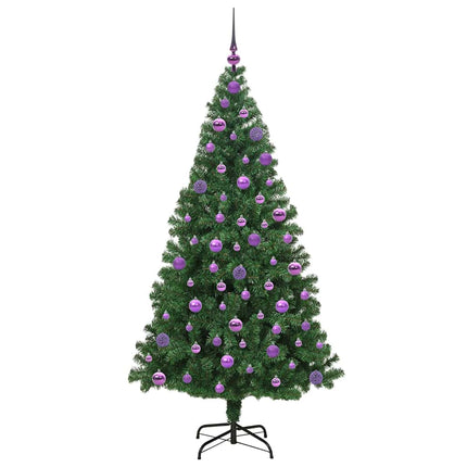 Kunstigt juletræ med stativ Grøn 180 cm PVC og Stål og Plastik