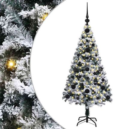 Kunstigt juletræ med stativ Hvid 120 cm PVC og Stål og Plastik