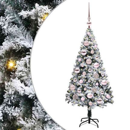 Kunstigt juletræ med stativ Hvid 120 cm PVC og Stål og Plastik