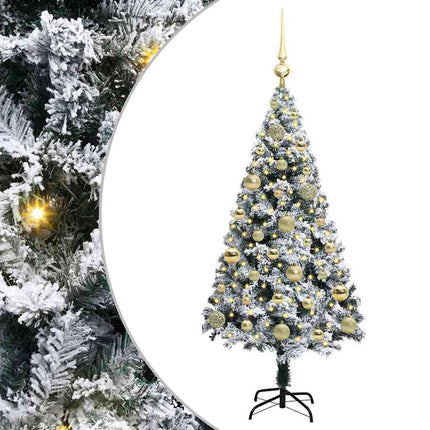 Kunstigt juletræ med stativ Hvid 120 cm PVC og Stål og Plastik