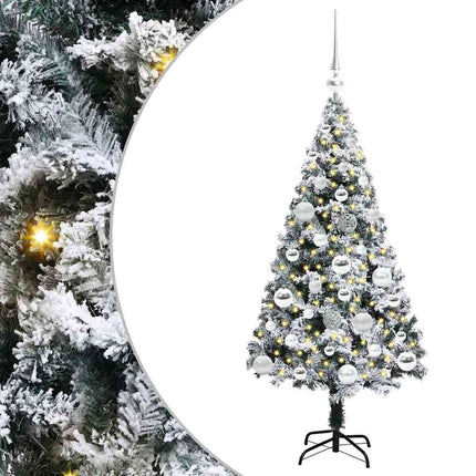 Kunstigt juletræ med stativ Hvid 120 cm PVC og Stål og Plastik