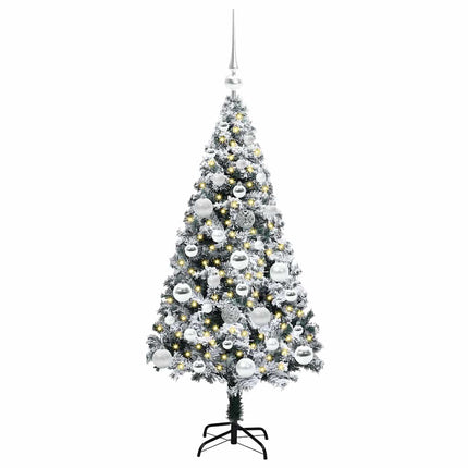 Kunstigt juletræ med stativ Hvid 120 cm PVC og Stål og Plastik