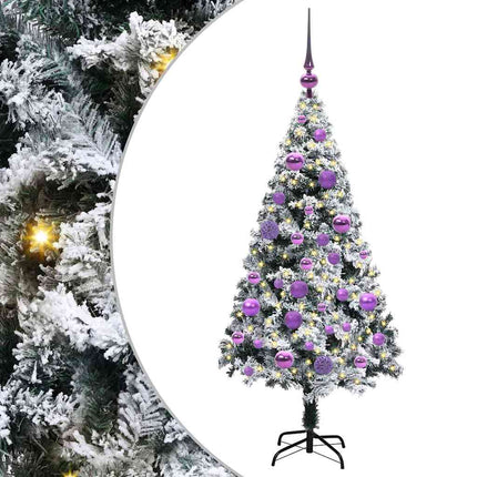 Kunstigt juletræ med stativ Hvid 120 cm PVC og Stål og Plastik