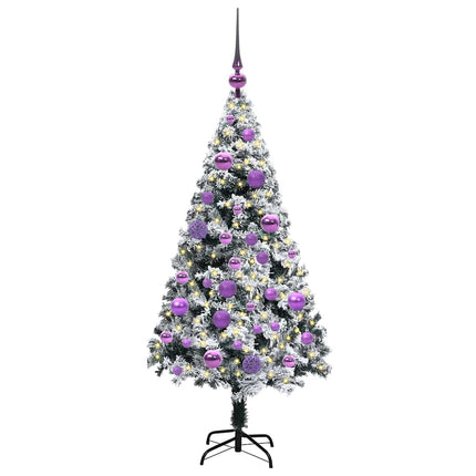 Kunstigt juletræ med stativ Hvid 120 cm PVC og Stål og Plastik