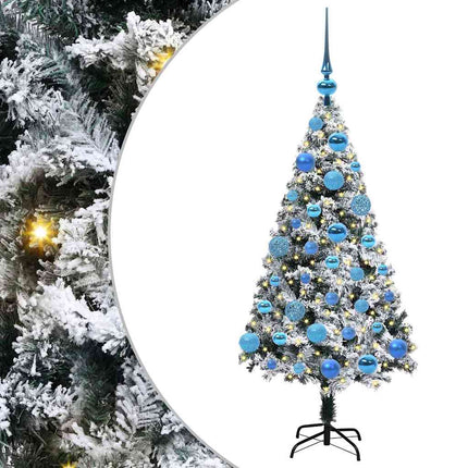Kunstigt juletræ med stativ Hvid 120 cm PVC og Stål og Plastik