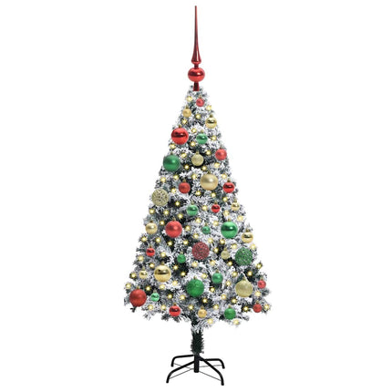 Kunstigt juletræ med stativ Hvid 120 cm PVC og Stål og Plastik