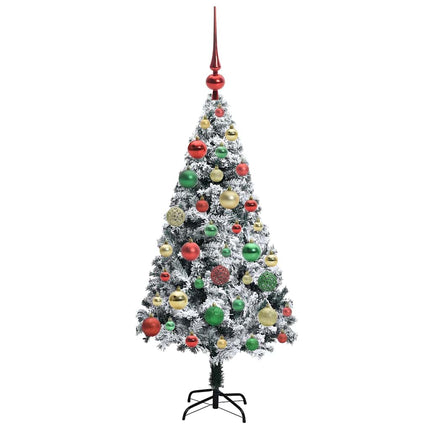 Kunstigt juletræ med stativ Hvid 120 cm PVC og Stål og Plastik