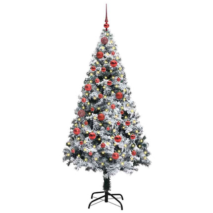 Kunstigt juletræ med stativ Hvid 150 cm PVC og Stål og Plastik