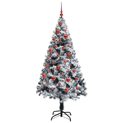 Kunstigt juletræ med stativ Hvid 150 cm PVC og Stål og Plastik