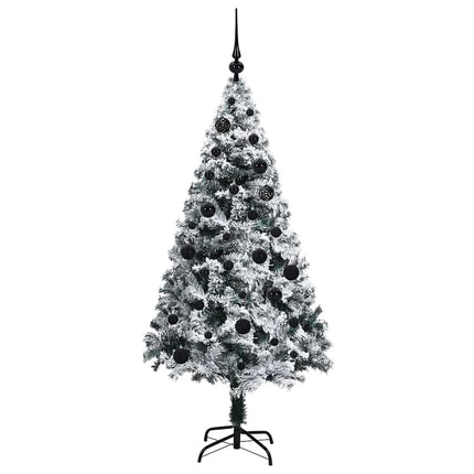 Kunstigt juletræ med stativ Hvid 150 cm PVC og Stål og Plastik