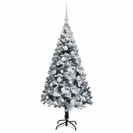 Kunstigt juletræ med stativ Hvid 150 cm PVC og Stål og Plastik