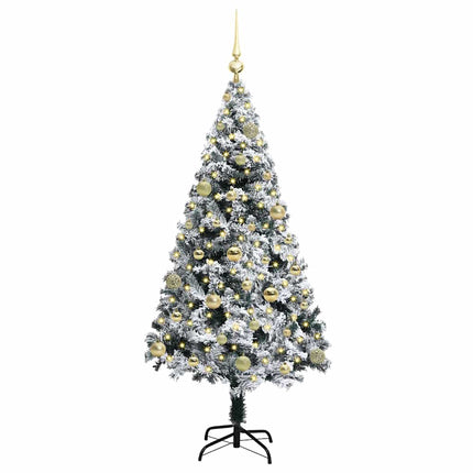 Kunstigt juletræ med stativ Hvid 150 cm PVC og Stål og Plastik
