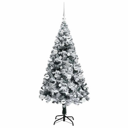 Kunstigt juletræ med stativ Hvid 150 cm PVC og Stål og Plastik