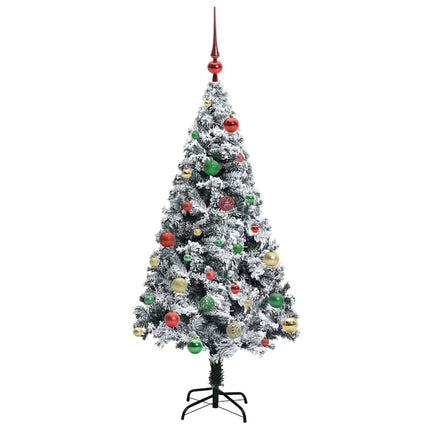Kunstigt juletræ med stativ Hvid 150 cm PVC og Stål og Plastik