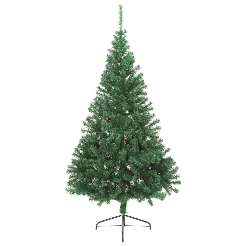 Kunstig Forbelyst Juletræ med 300 LED'er Grøn 180 cm PVC