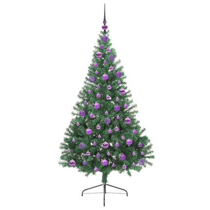Kunstig Forbelyst Juletræ med 300 LED'er Grøn 180 cm PVC
