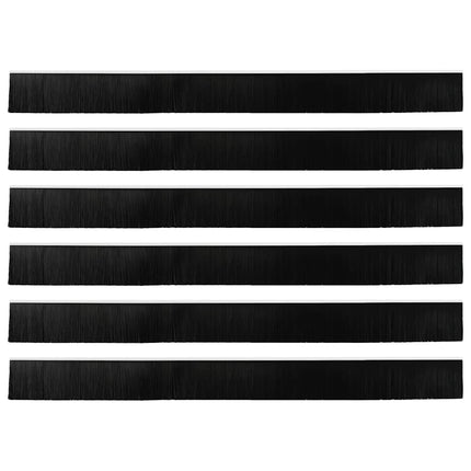 Skruemonterede dørbørste tætninger 6 pcs Hvid 100 cm