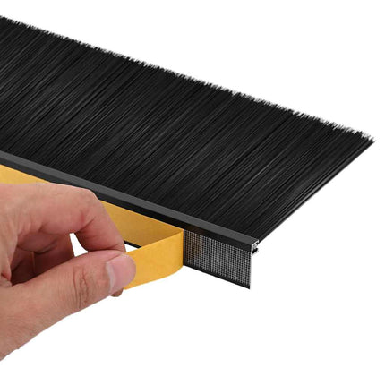 Selvklæbende dørbørstetætninger 2 pcs Sort 100 cm