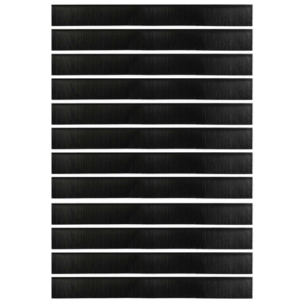 Selvklæbende dørbørstetætninger 12 pcs Sort 100 cm