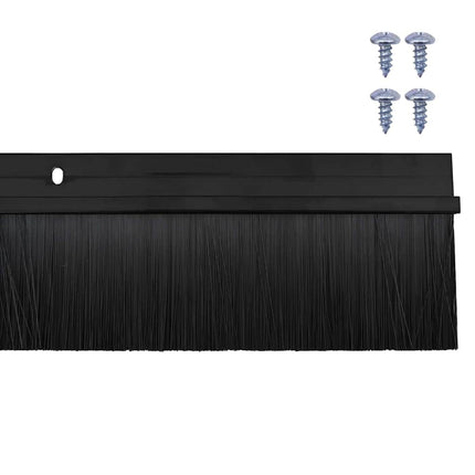 Skruemonterede dørbørste tætninger 2 pcs Sort 100 cm